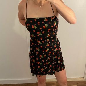 Reformation Strawberry Print Mini Dress